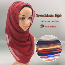 Fashion design Arab women muslim hijab bubble chiffon solid color hijab scarf